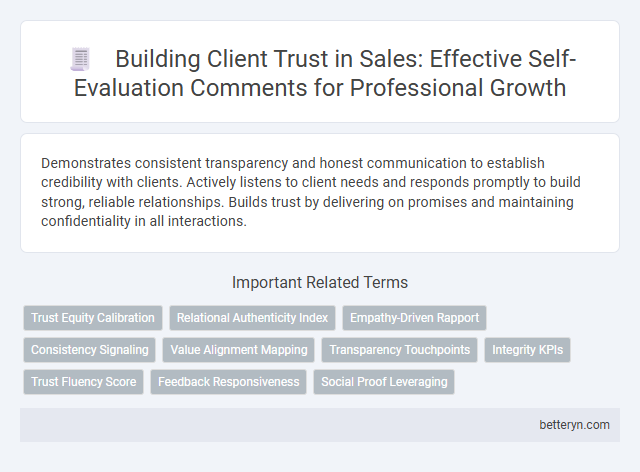 Building Client Trust in Sales: Effective Self-Evaluation Comments for Professional Growth