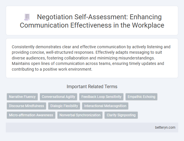 Negotiation Self-Assessment: Enhancing Communication Effectiveness in the Workplace