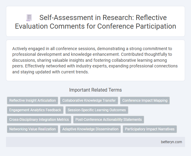 Self-Assessment in Research: Reflective Evaluation Comments for Conference Participation