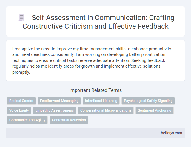 Self-Assessment in Communication: Crafting Constructive Criticism and Effective Feedback