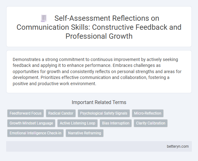 Self-Assessment Reflections on Communication Skills: Constructive Feedback and Professional Growth