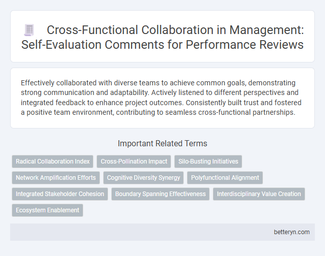 Cross-Functional Collaboration in Management: Self-Evaluation Comments for Performance Reviews