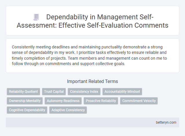 Dependability in Management Self-Assessment: Effective Self-Evaluation Comments