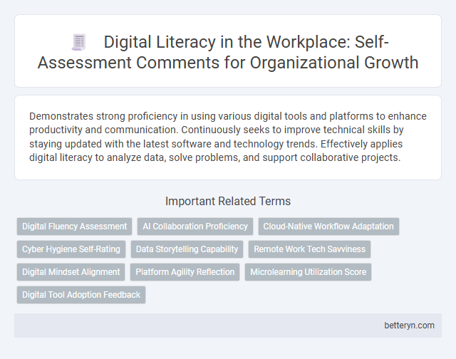 Digital Literacy in the Workplace: Self-Assessment Comments for Organizational Growth
