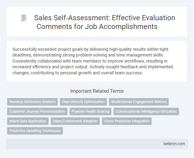 Sales Self-Assessment: Effective Evaluation Comments for Job Accomplishments