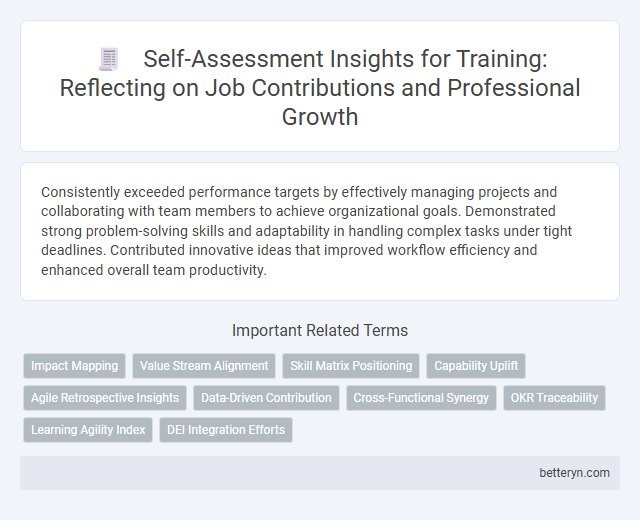 Self-Assessment Insights for Training: Reflecting on Job Contributions and Professional Growth