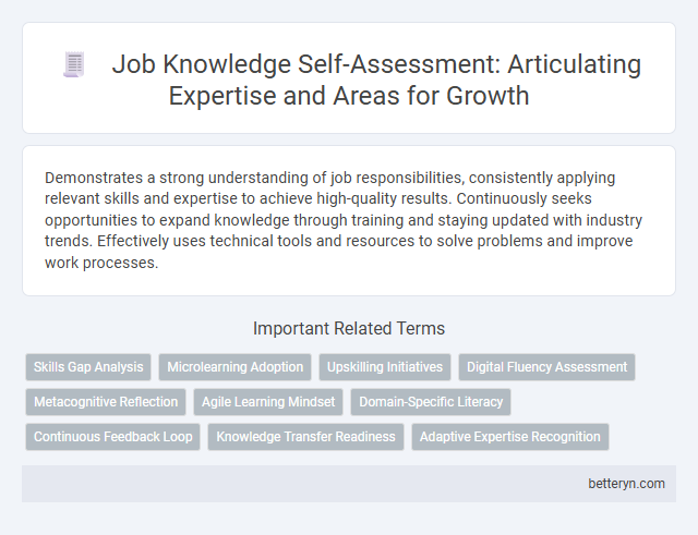 Job Knowledge Self-Assessment: Articulating Expertise and Areas for Growth