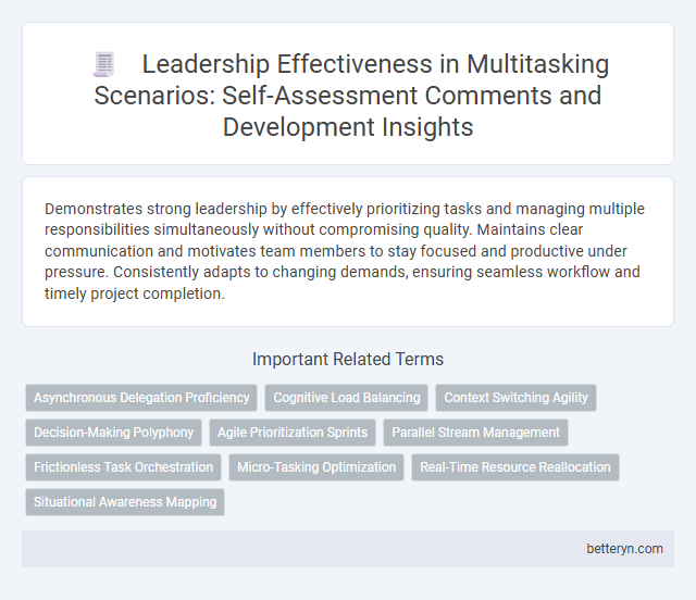 Leadership Effectiveness in Multitasking Scenarios: Self-Assessment Comments and Development Insights