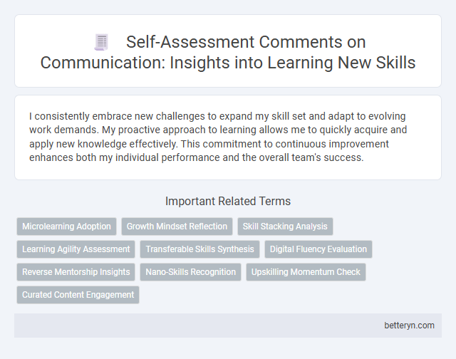 Self-Assessment Comments on Communication: Insights into Learning New Skills