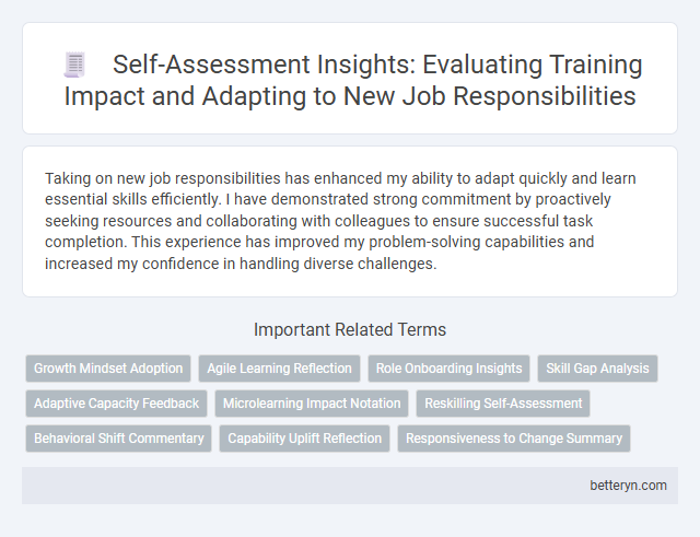 Self-Assessment Insights: Evaluating Training Impact and Adapting to New Job Responsibilities