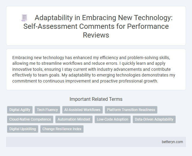 Adaptability in Embracing New Technology: Self-Assessment Comments for Performance Reviews