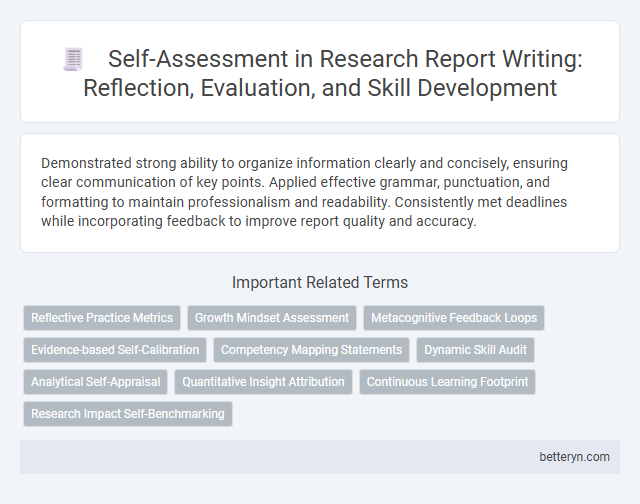 Self-Assessment in Research Report Writing: Reflection, Evaluation, and Skill Development
