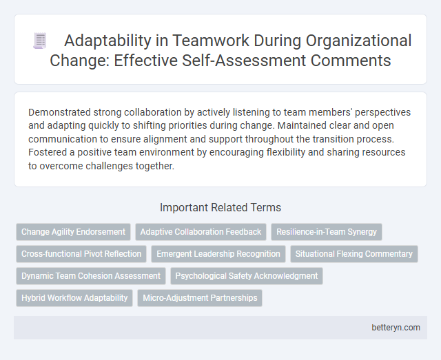 Adaptability in Teamwork During Organizational Change: Effective Self-Assessment Comments