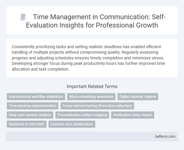 Time Management in Communication: Self-Evaluation Insights for Professional Growth