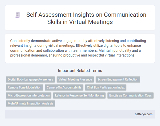 Self-Assessment Insights on Communication Skills in Virtual Meetings
