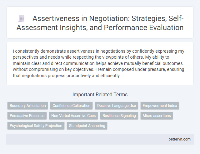 Assertiveness in Negotiation: Strategies, Self-Assessment Insights, and Performance Evaluation