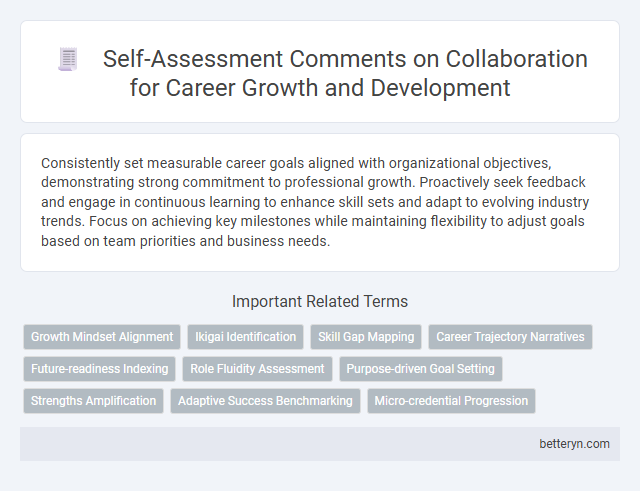 Self-Assessment Comments on Collaboration for Career Growth and Development