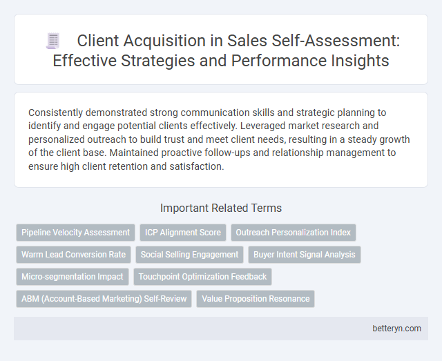 Client Acquisition in Sales Self-Assessment: Effective Strategies and Performance Insights