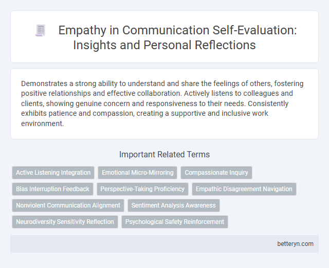 Empathy in Communication Self-Evaluation: Insights and Personal Reflections