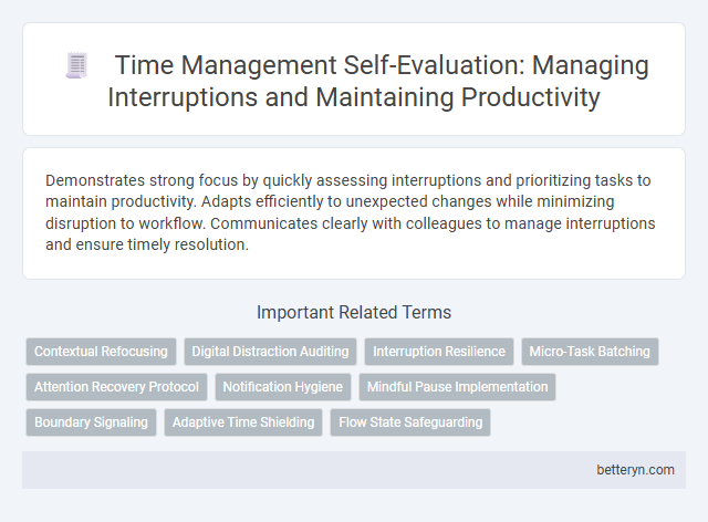 Time Management Self-Evaluation: Managing Interruptions and Maintaining Productivity