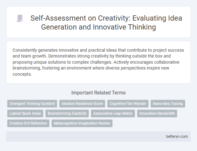 Self-Assessment on Creativity: Evaluating Idea Generation and Innovative Thinking