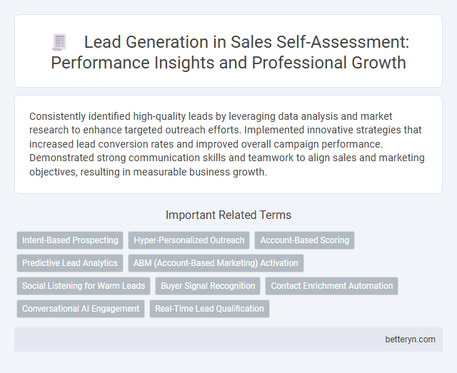 Lead Generation in Sales Self-Assessment: Performance Insights and Professional Growth