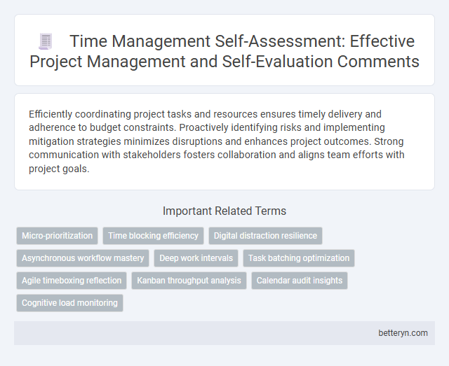 Time Management Self-Assessment: Effective Project Management and Self-Evaluation Comments