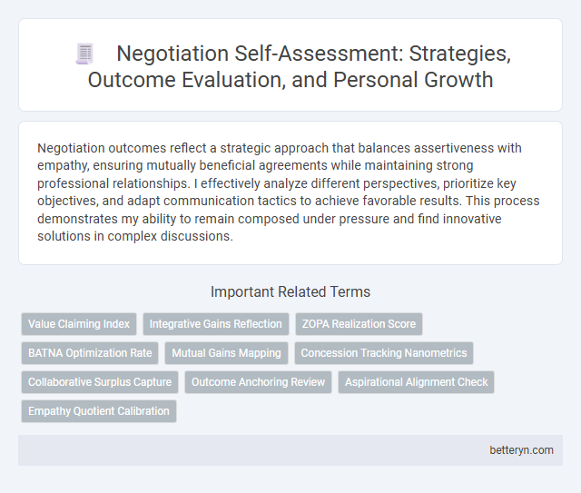 Negotiation Self-Assessment: Strategies, Outcome Evaluation, and Personal Growth