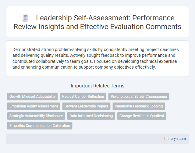 Leadership Self-Assessment: Performance Review Insights and Effective Evaluation Comments