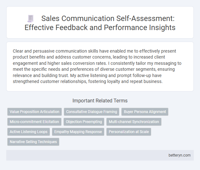 Sales Communication Self-Assessment: Effective Feedback and Performance Insights