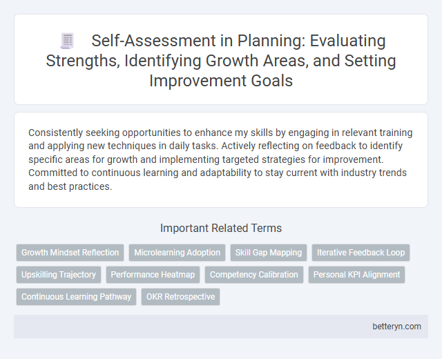 Self-Assessment in Planning: Evaluating Strengths, Identifying Growth Areas, and Setting Improvement Goals
