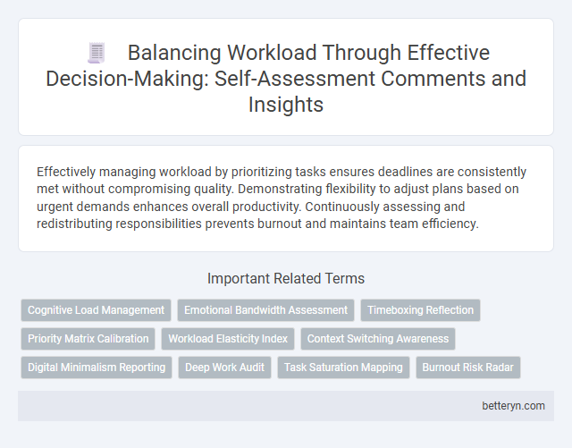 Balancing Workload Through Effective Decision-Making: Self-Assessment Comments and Insights