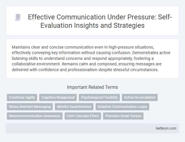 Effective Communication Under Pressure: Self-Evaluation Insights and Strategies