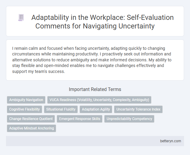 Adaptability in the Workplace: Self-Evaluation Comments for Navigating Uncertainty
