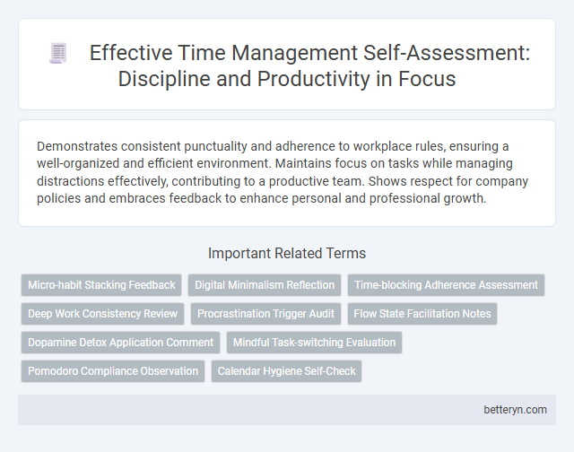 Effective Time Management Self-Assessment: Discipline and Productivity in Focus