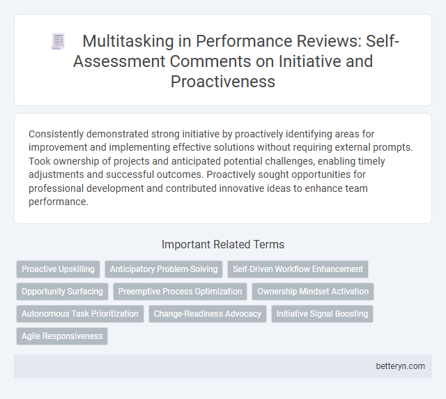 Multitasking in Performance Reviews: Self-Assessment Comments on Initiative and Proactiveness