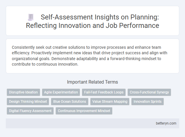 Self-Assessment Insights on Planning: Reflecting Innovation and Job Performance