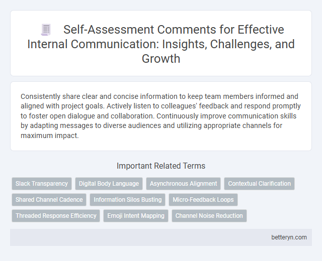 Self-Assessment Comments for Effective Internal Communication: Insights, Challenges, and Growth