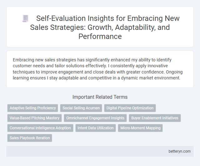 Self-Evaluation Insights for Embracing New Sales Strategies: Growth, Adaptability, and Performance