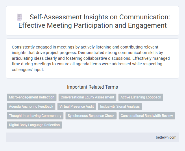 Self-Assessment Insights on Communication: Effective Meeting Participation and Engagement