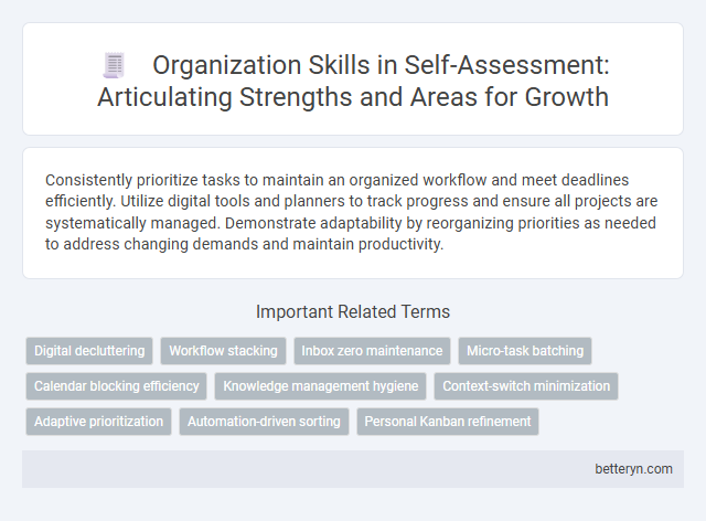 Organization Skills in Self-Assessment: Articulating Strengths and Areas for Growth