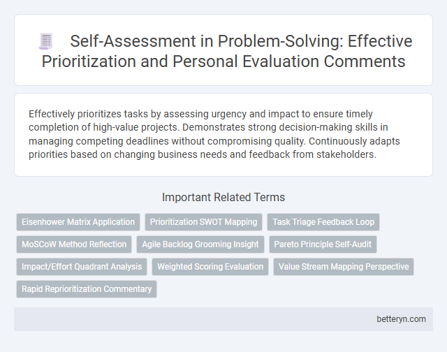 Self-Assessment in Problem-Solving: Effective Prioritization and Personal Evaluation Comments