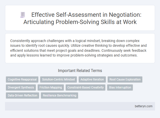 Effective Self-Assessment in Negotiation: Articulating Problem-Solving Skills at Work
