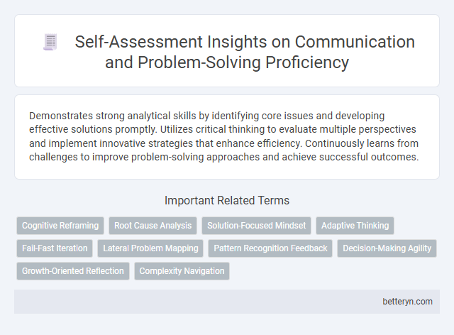Self-Assessment Insights on Communication and Problem-Solving Proficiency