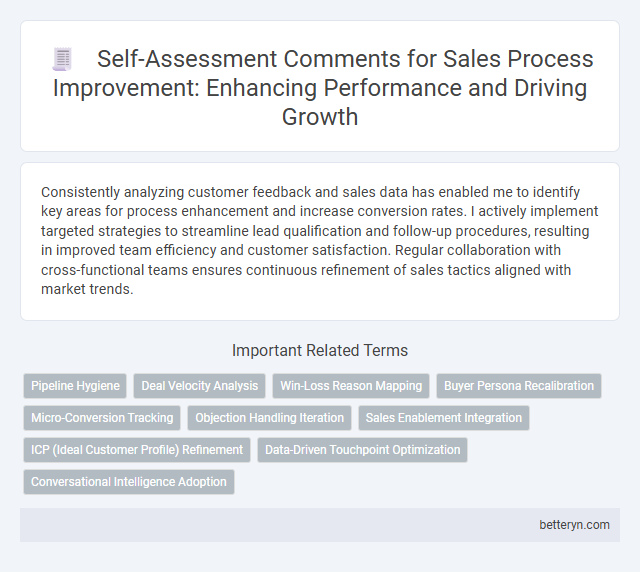 Self-Assessment Comments for Sales Process Improvement: Enhancing Performance and Driving Growth