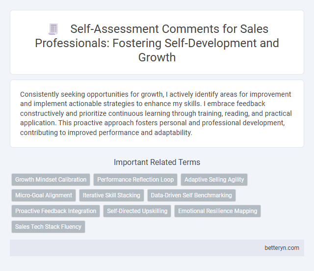 Self-Assessment Comments for Sales Professionals: Fostering Self-Development and Growth