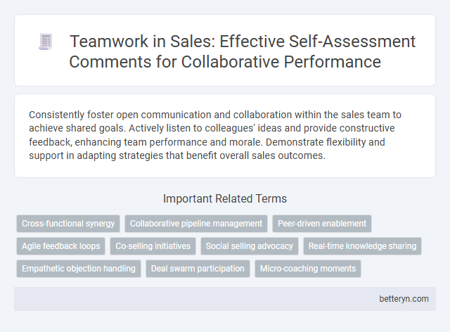 Teamwork in Sales: Effective Self-Assessment Comments for Collaborative Performance