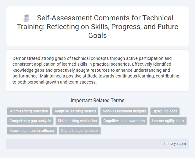 Self-Assessment Comments for Technical Training: Reflecting on Skills, Progress, and Future Goals