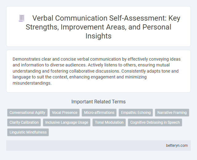 Verbal Communication Self-Assessment: Key Strengths, Improvement Areas, and Personal Insights