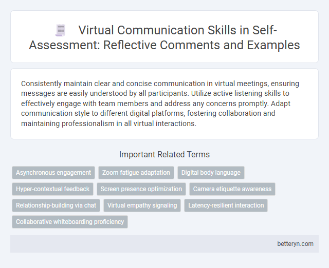 Virtual Communication Skills in Self-Assessment: Reflective Comments and Examples